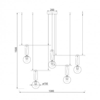 Подвесная люстра Eurosvet Riche 70143/5 черный