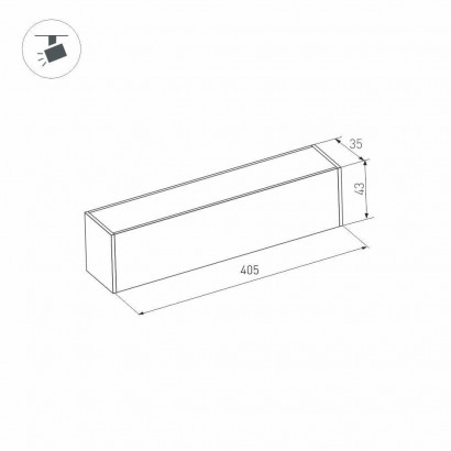 Трековый светодиодный светильник для магнитного шинопровода Arlight Mag-Flat-45-L405-12W Warm3000 026948