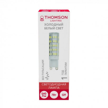 Лампа светодиодная Thomson G9 7W 6500K прозрачная TH-B4244