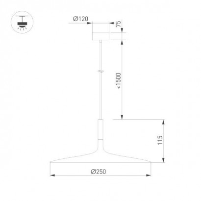 Подвесной светодиодный светильник Arlight SP-Fiore-R250-8W Warm3000 035997
