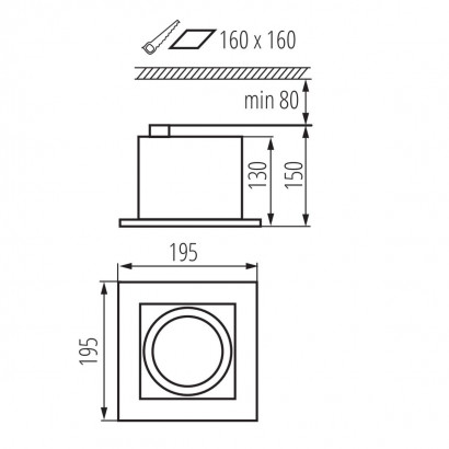 Карданный светильник Kanlux Mateo Es DLP-150-B 32930