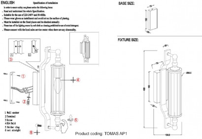 Бра Crystal Lux Tomas AP1 Gold
