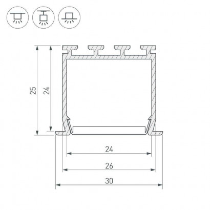 Профиль Arlight PLS-LOCK-H25-FS-2000 ANOD 016446
