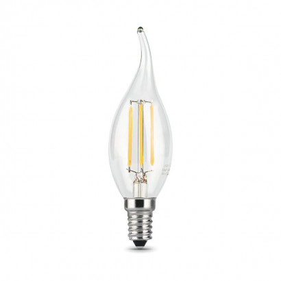 Лампа светодиодная филаментная Gauss E14 9W 4100К прозрачная 104801209