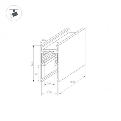 Магнитный шинопровод Arlight MAG-ORIENT-TRACK-2652-1000 BK 034071