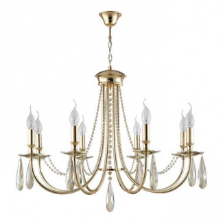 Подвесная люстра Crystal Lux Victoria SP8 Gold/Amber