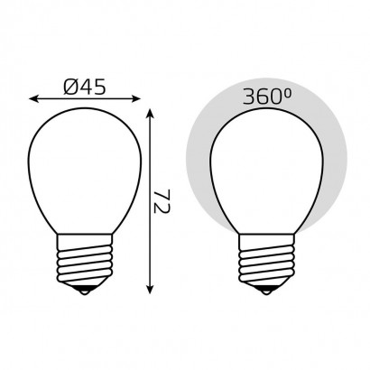 Лампа светодиодная филаментная диммируемая Gauss E27 9W 4100К матовая 105202209-D
