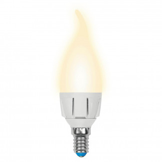 Лампа светодиодная диммируемая Uniel E14 7W 3000K матовая LED-CW37 7W/3000K/E14/FR/DIM PLP01WH UL-00004299
