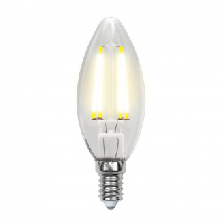 Лампа светодиодная филаментная (UL-00001373) Uniel E14 6W 4000K прозрачная LED-C35-6W/NW/E14/CL PLS02WH