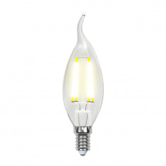 Лампа светодиодная филаментная (UL-00001374) Uniel E14 6W 4000K прозрачная LED-CW35-6W/NW/E14/CL PLS02WH