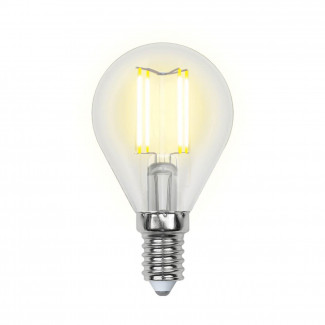 Лампа светодиодная филаментная (UL-00001371) Uniel E14 6W 4000K прозрачная LED-G45-6W/NW/E14/CL PLS02WH