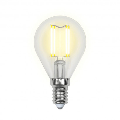 Лампа светодиодная филаментная (UL-00001371) Uniel E14 6W 4000K прозрачная LED-G45-6W/NW/E14/CL PLS02WH
