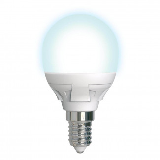 Лампа светодиодная диммируемая Uniel E14 7W 4000K матовая LED-G45 7W/4000K/E14/FR/DIM PLP01WH UL-00004300