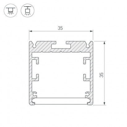 Профиль Arlight SL-ARC-3535-LINE-2500 WHITE 025520
