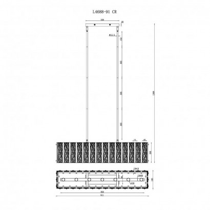 Подвесная люстра iLamp Panorama L4688-91 CR
