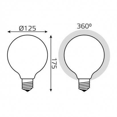 Лампа светодиодная филаментная Gauss E27 10W 3000К матовая 187202110